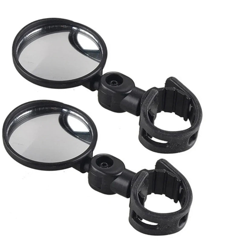 2pcs Adjustable Rotate Bicycle Auxiliary Rearview Mirror Handlebar Mount Wide-Angle Convex Cycling Rear View Mirrors Accessories
