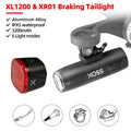 XOSS XL1200 Headlight 200-1200 Lm  Bike Light Waterproof Rechargeable Front Lamp Bicycle Light Aluminum Ultralight Flashlight
