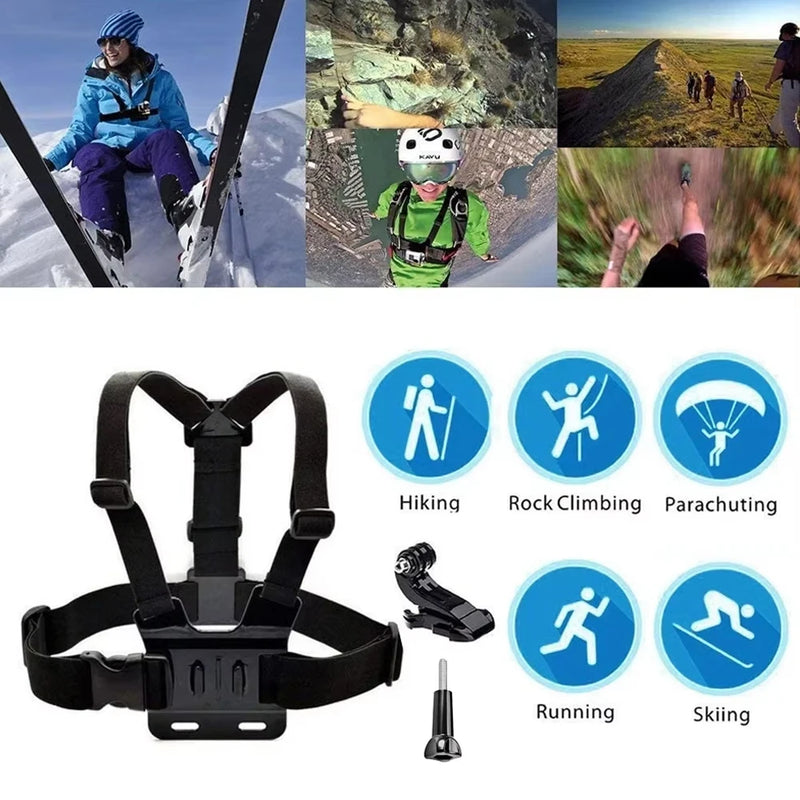 For GoPro Chest Strap Headband J Hook Mount For GoPro Hero 13 12 11 10 9 Insta360 X4 X3 DJI Action 4 3 Action Camera Accessories