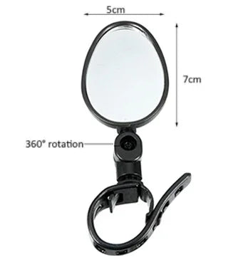 2pcs Adjustable Rotate Bicycle Auxiliary Rearview Mirror Handlebar Mount Wide-Angle Convex Cycling Rear View Mirrors Accessories