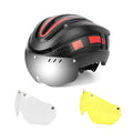 ThinkRider Road MTB Bicycle Helmet LED Light With Magnetic Goggles and Taillight 58-62cm for Men Women Safe Riding Equipment
